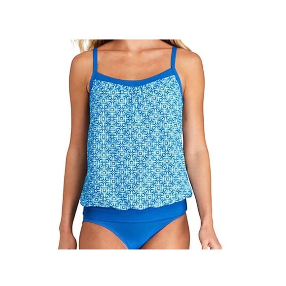 Lands' End Other - NWT Lands' End Women's Blouson Tummy Hiding Tankini Top Size 12 D Cup $60 Z428